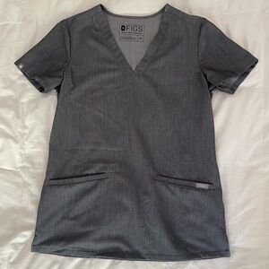 Figs Gray V-Neck Scrub Top